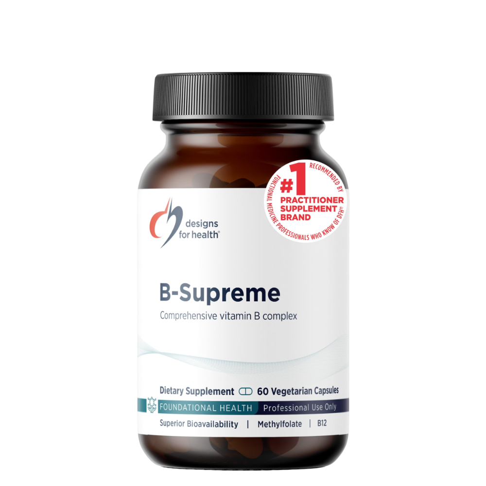 Designs for Health - B-Supreme 60 vege caps (USA- glass bottle)