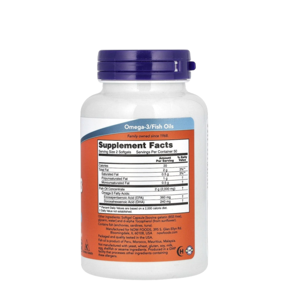 NOW - Omega-3 Fish Oil 100 Softgels