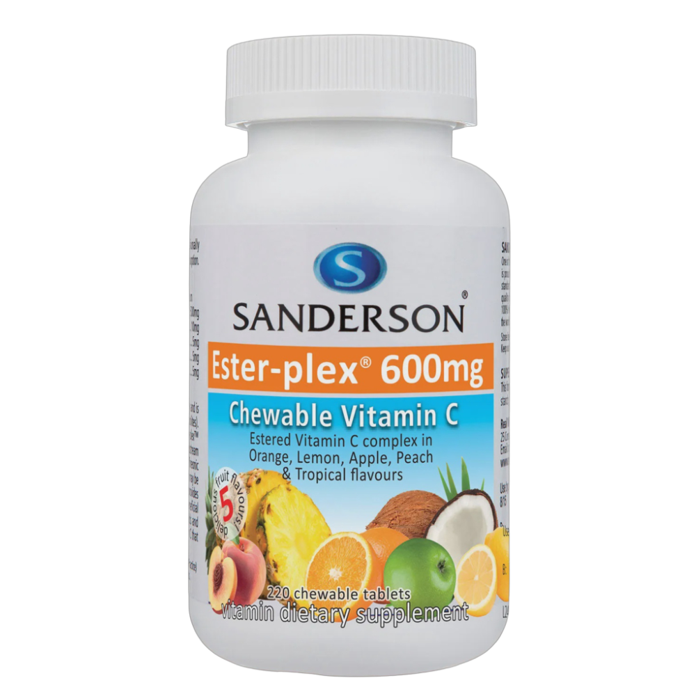 Sanderson - Ester-plex Vitamin C 600mg 5 Fruit Assorted chewable 220 tabs