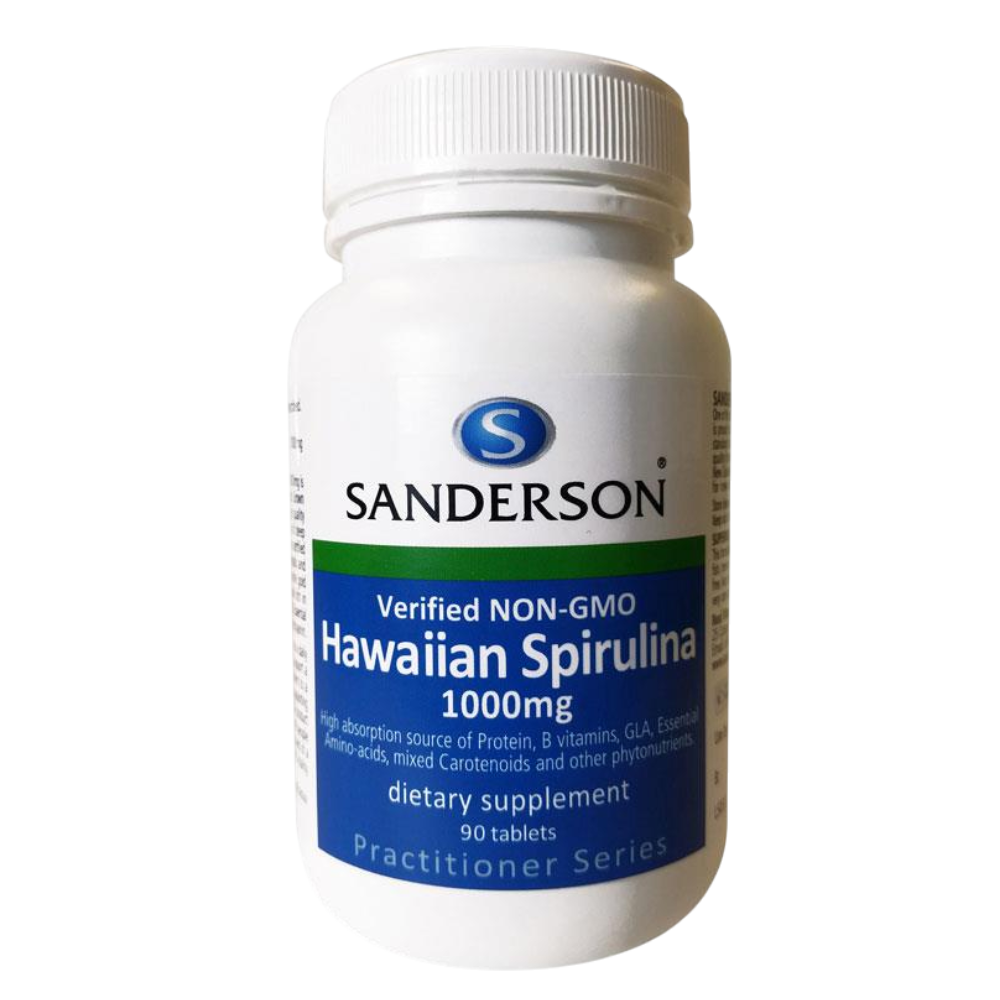 Sanderson - Verified non-GMO Hawaiian Spirulina 1000mg 90 caps