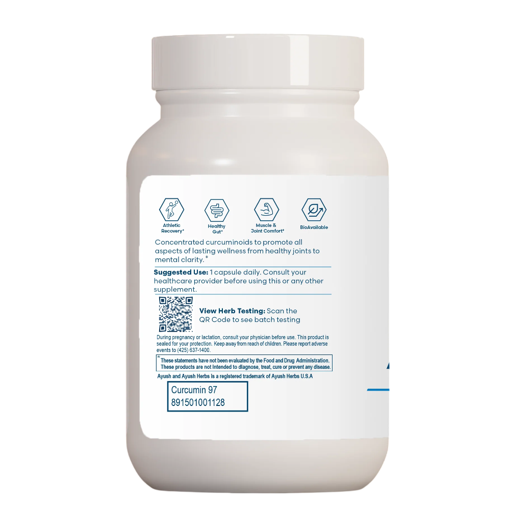 Ayush Herbs - Curcumin 97% 90 Vegetarian caps