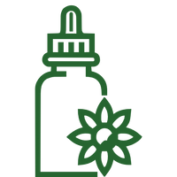 Bottle with a dropper and a flower to show  Bach Flowers.