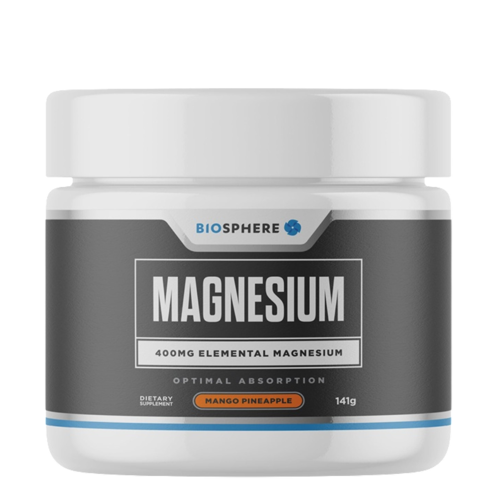 BioSphere Nutrition - Magnesium powdered 400mg Citrate, Glycinate Chelate & Malate - Mango / Pineapple