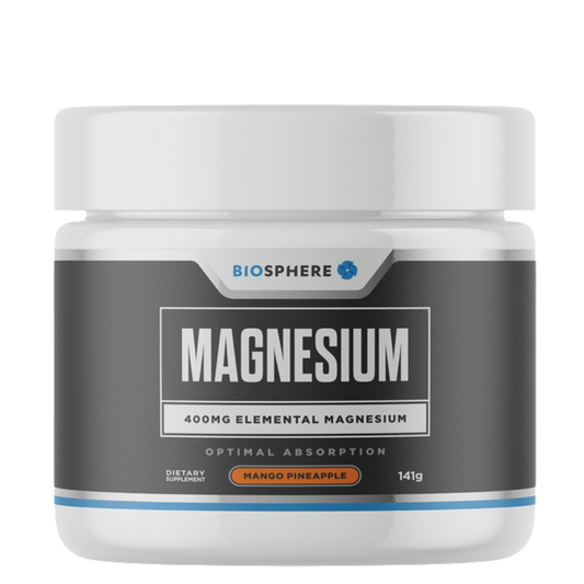 BioSphere Nutrition - Magnesium powdered 400mg Citrate, Glycinate Chelate & Malate - Mango / Pineapple