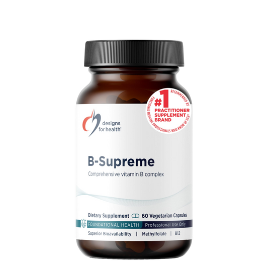 Designs for Health - B-Supreme  60 vege caps (USA- glass bottle)