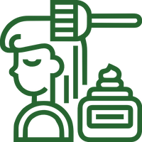 Women's hair care, Hair brush and gel jar.