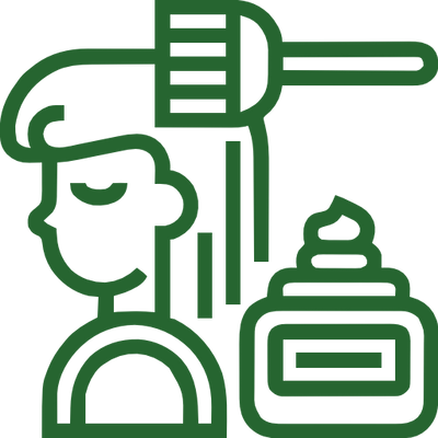 Women's hair care, Hair brush and gel jar.