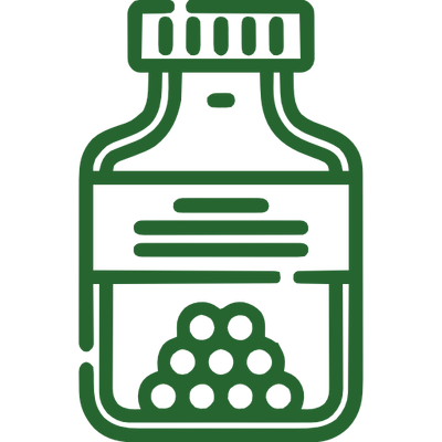 Homeopathy bottle filled with Homeopathy  pills.