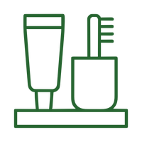 Toothbrush and toothpaste tube.