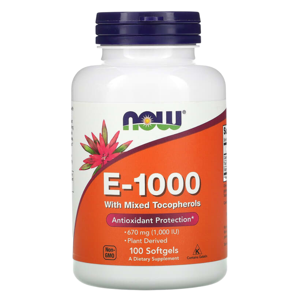 NOW - E - 1000 with Mixed Tocopherols 100 softgels