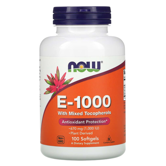 NOW - E - 1000 with Mixed Tocopherols 100 softgels