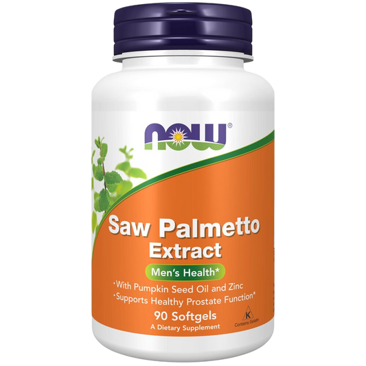 NOW - Saw Palmetto Extract 80mg + Pumpkin Seed Oil & Zinc 90 Soft gels