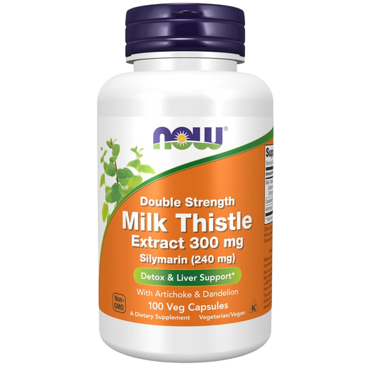 NOW - Silymarin, Milk Thistle Extract with Artichoke & Dandelion, Double Strength, 300 mg 100 VC