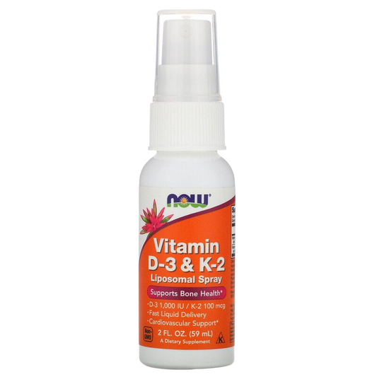 NOW - Vitamin D-3 & K-2, Liposomal Spray, 59 ml