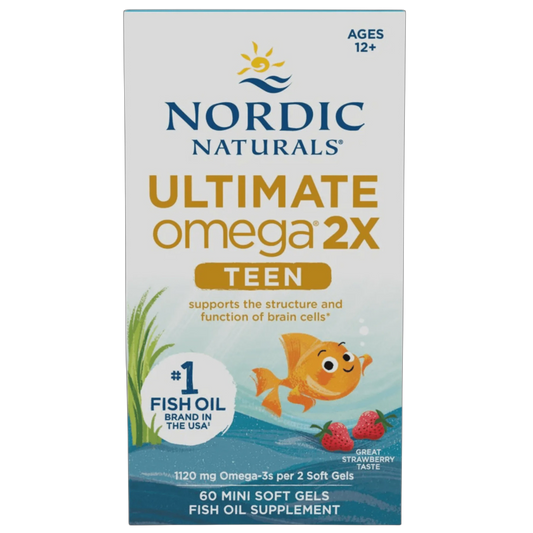 Nordic Naturals - Ultimate Omega 2X TEEN - Strawberry 60 softgels