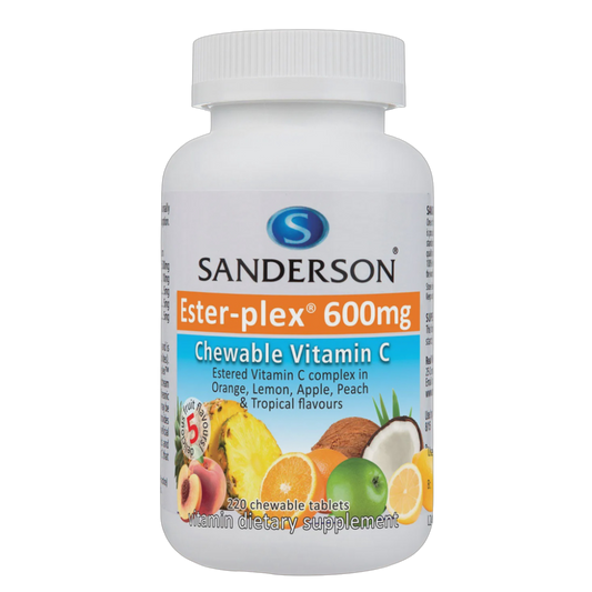 Sanderson - Ester-plex Vitamin C 600mg 5 Fruit Assorted chewable  220 tabs