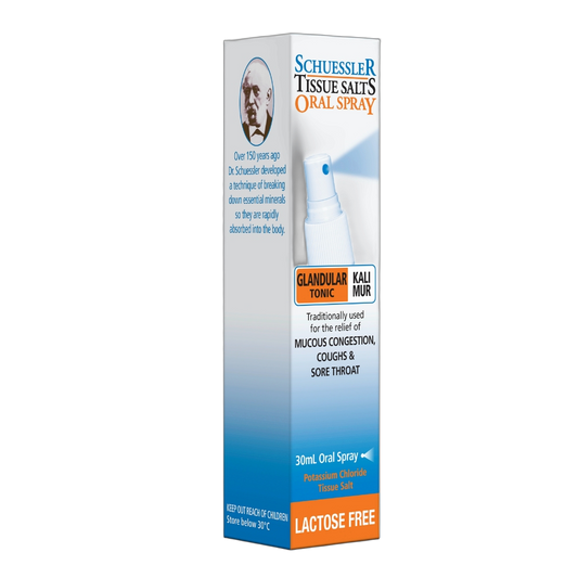 Schuessler Tissue Salts - Kali Mur 30mL Spray – No 5 – Glandular Tonic – Lactose Free