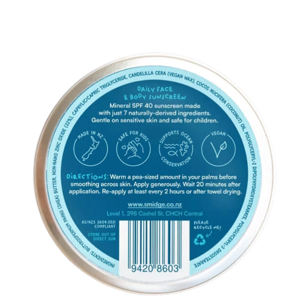 Smidge Suncare - Daily Face & Body SPF40 Sunscreen 70g